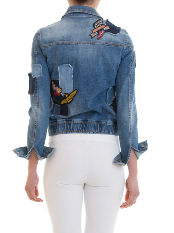 iKRIX JUST CAVALLI: denim jacket - Patch detailed denim jacket