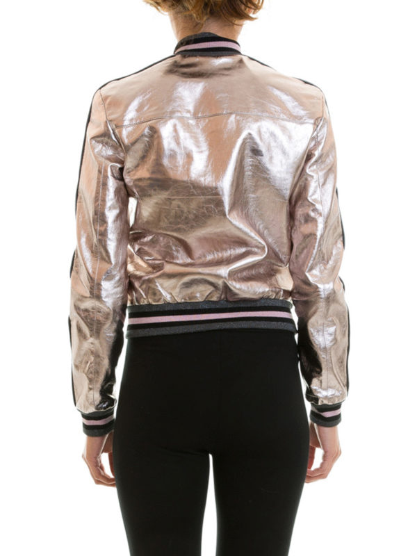 iKRIX JUST CAVALLI: leather jacket - Metallic leather bomber jacket