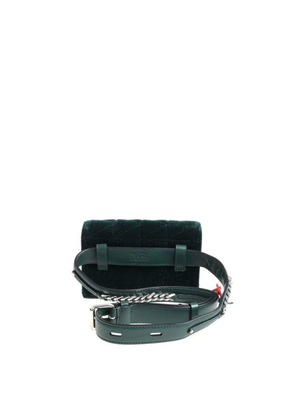 iKRIX KARL LAGERFELD: belt bags - Karl X Kaia glittered green waistbag