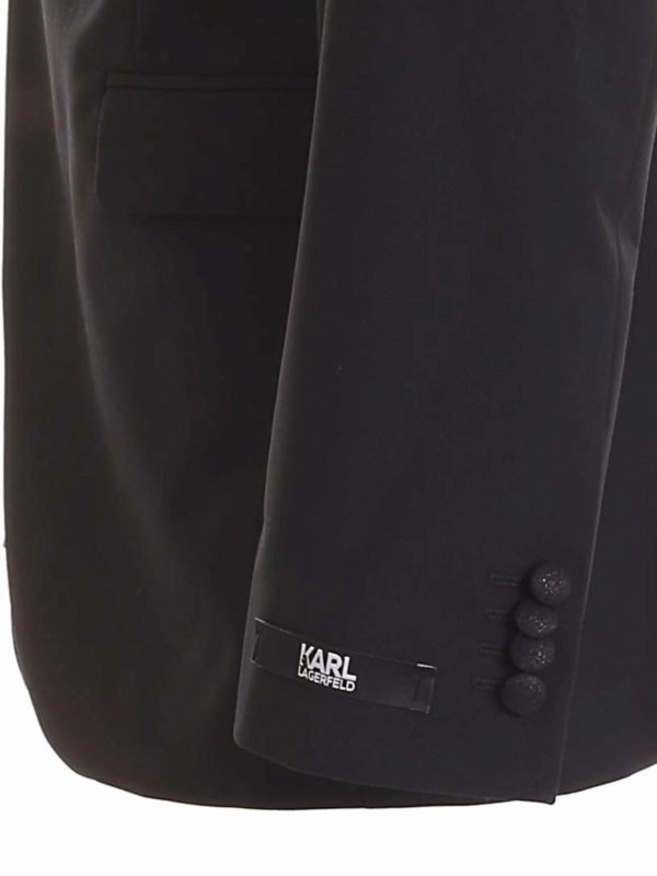 iKRIX KARL LAGERFELD: blazers - Lamé detail jacket in black