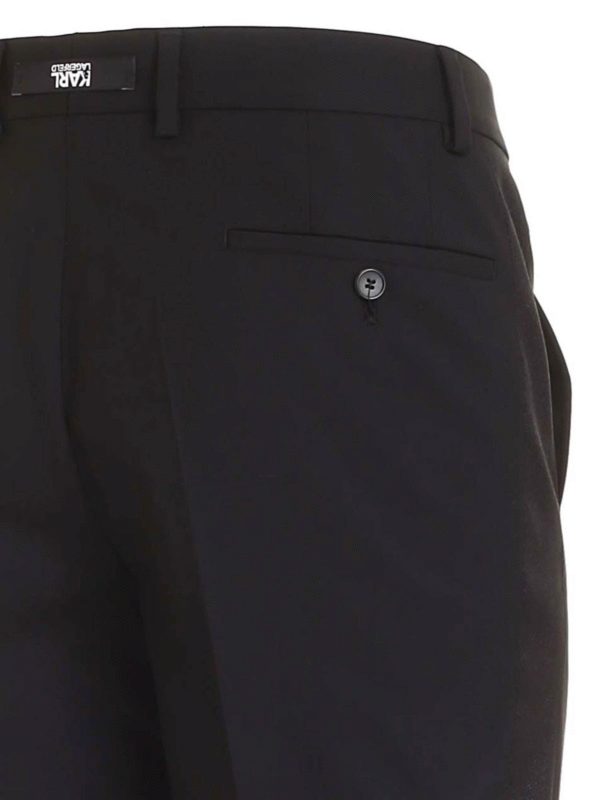 iKRIX KARL LAGERFELD: casual trousers - Lamé side bands pants in black