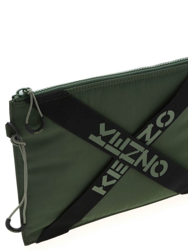 iKRIX KENZO: clutches - Branded bands clutch bag in green