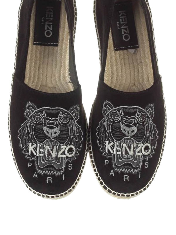 iKRIX KENZO: espadrilles - Tiger black suede espadrilles