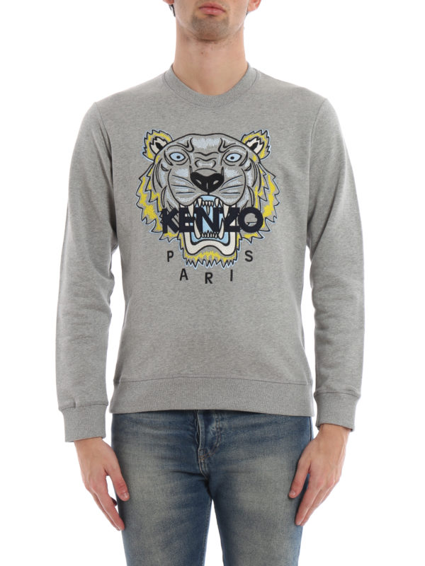 Sweatshirts & Sweaters Kenzo - Pearl grey cotton Tiger classic