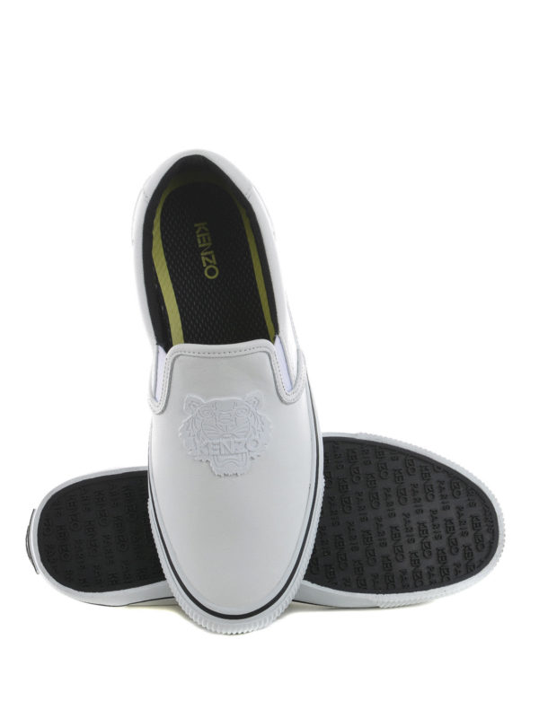 iKRIX KENZO: trainers - Rubber Tiger patch leather slip-ons