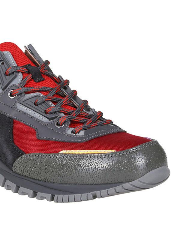 iKRIX LANVIN: trainers - Red mesh Cross-Trainer grey leather sneakers