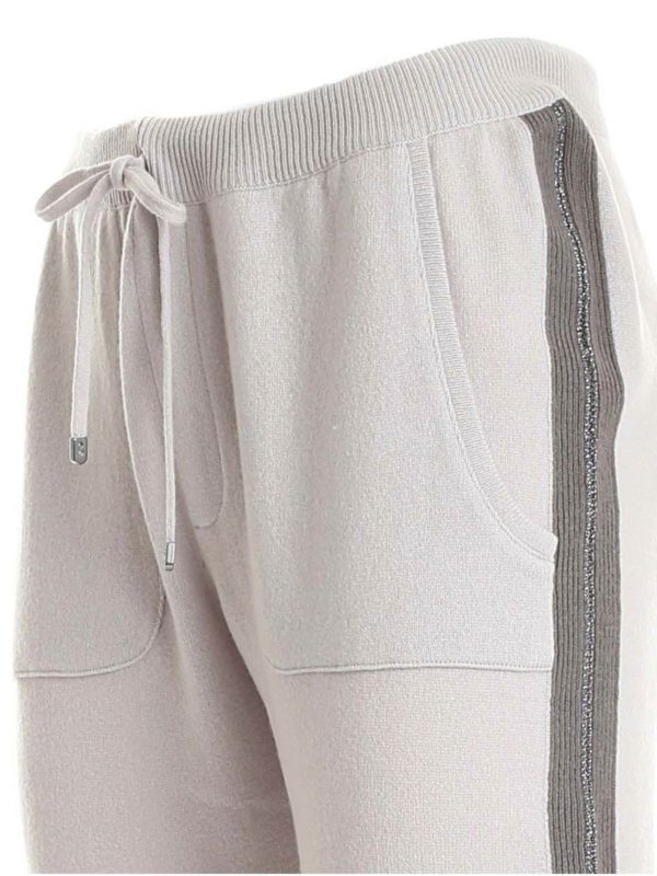 iKRIX LORENA ANTONIAZZI: casual trousers - Side bands pants in dove grey