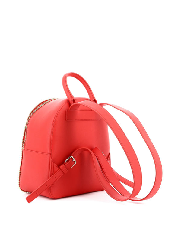 iKRIX LOVE MOSCHINO: backpacks - Studded heart patch red backpack