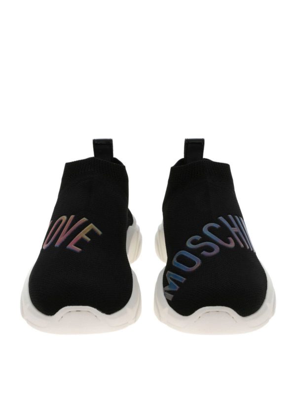 iKRIX LOVE MOSCHINO: trainers - Black sneakers with iridescent logo