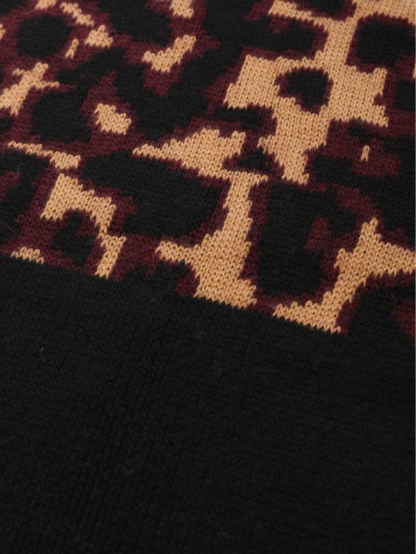 iKRIX Lulu Guinness: sciarpe e foulard - Sciarpa Wild Cat nera e animalier