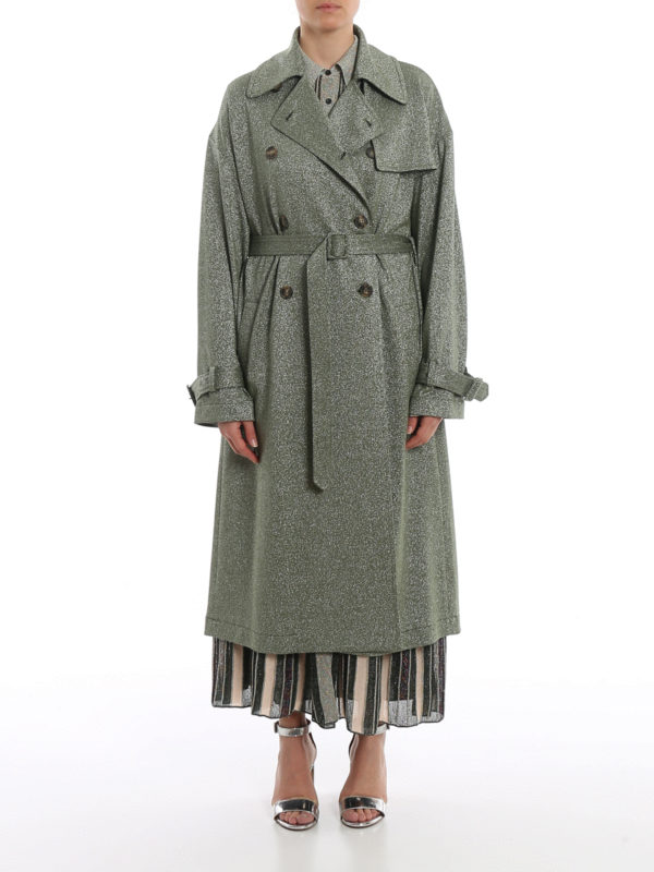 iKRIX M MISSONI: トレンチコート - トレンチコート - 緑