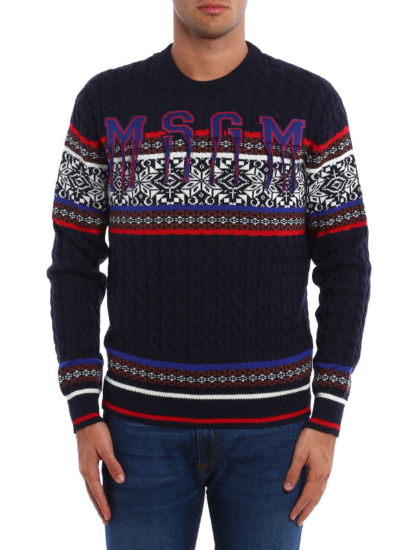 iKRIX m.s.g.m.: crew necks - Woven wool blend crewneck