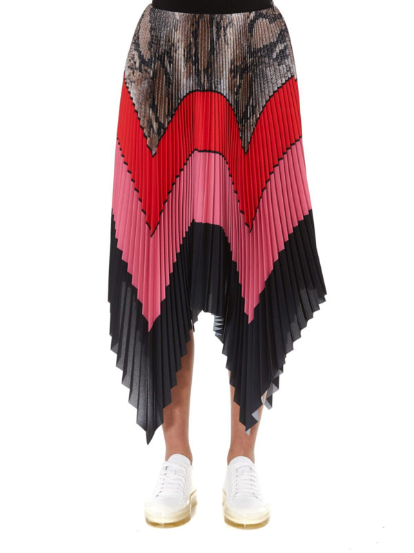 iKRIX m.s.g.m.: Knee length skirts & Midi - Multicoloured striped pleated skirt
