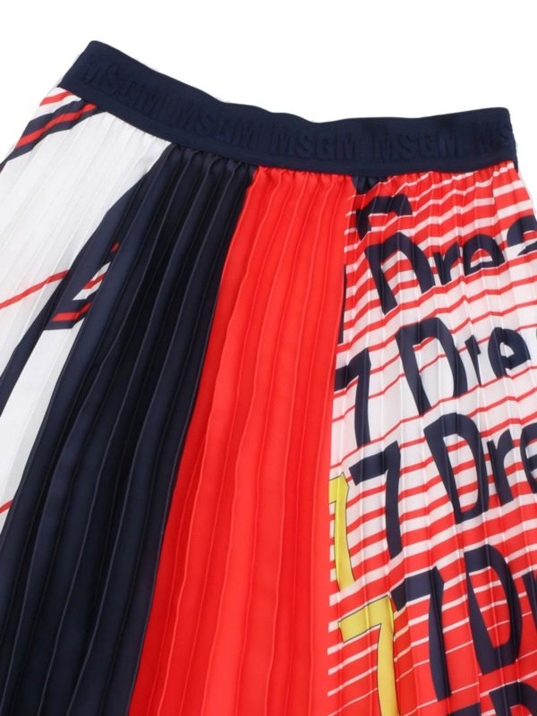 iKRIX m.s.g.m.: skirts - Logo prints tricolor pleated skirt
