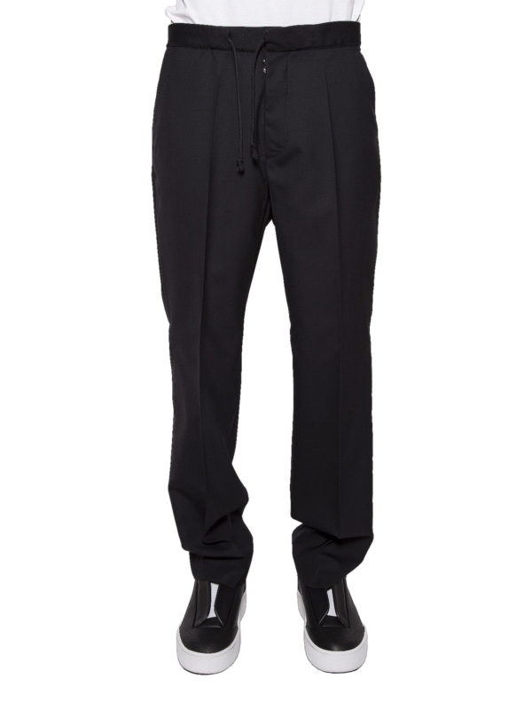 iKRIX Maison Margiela: casual trousers - Wool blend slacks with drawstring