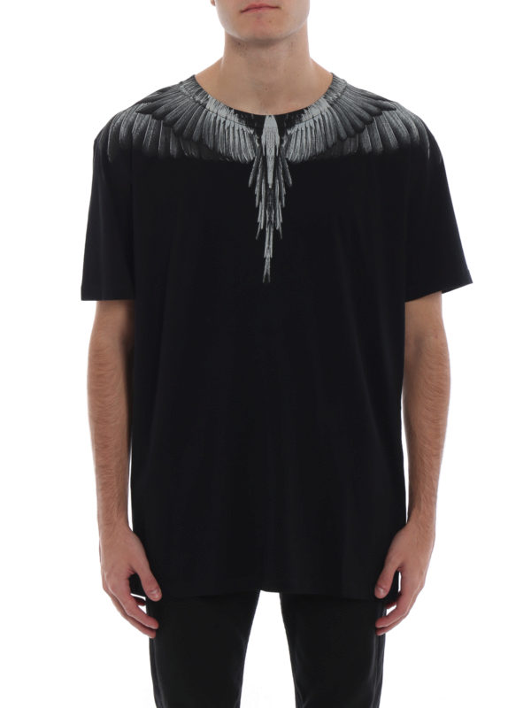 iKRIX Marcelo Burlon: t-shirts - Black and light grey Wings Tee
