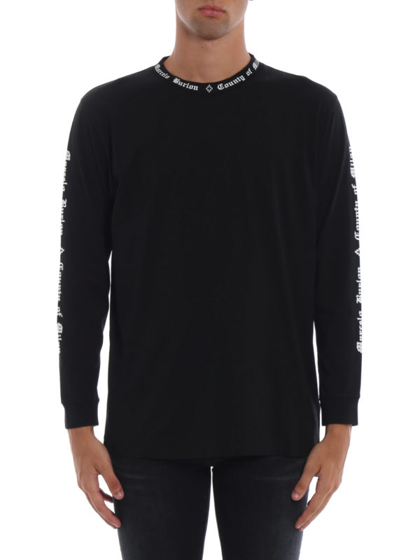 iKRIX Marcelo Burlon: t-shirt - T-shirt MB nera a maniche lunghe