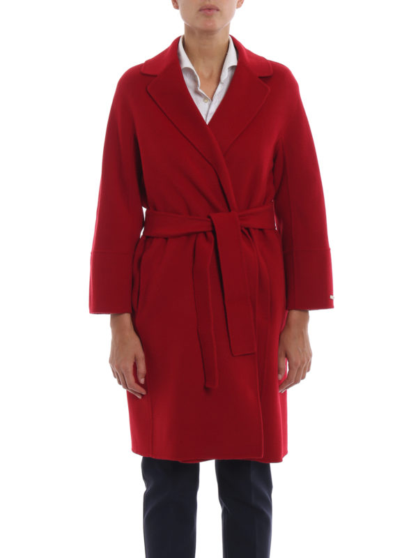 iKRIX Max Mara: knee length coats - Arona red pure new wool coat