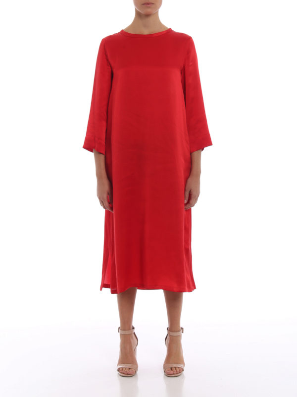 iKRIX Max Mara: Knielange Kleider - Knielanges Kleid - Rot