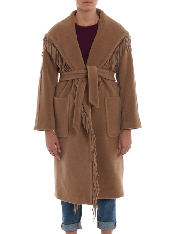 iKRIX Max Mara: long coats - Fringed Pacos coat