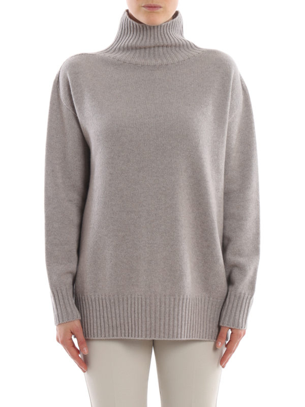 iKRIX Max Mara: Rollkragenpullover  und Polo-Ausschnitt - Rollkragenpullover - Hellgrau