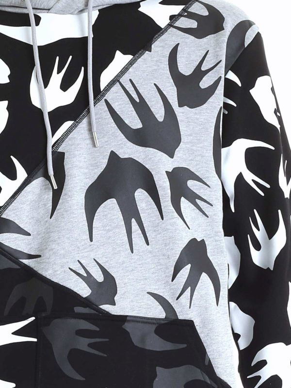iKRIX McQ Alexander Mcqueen: Sweatshirts & Sweaters - Swallow hoodie in grey and black