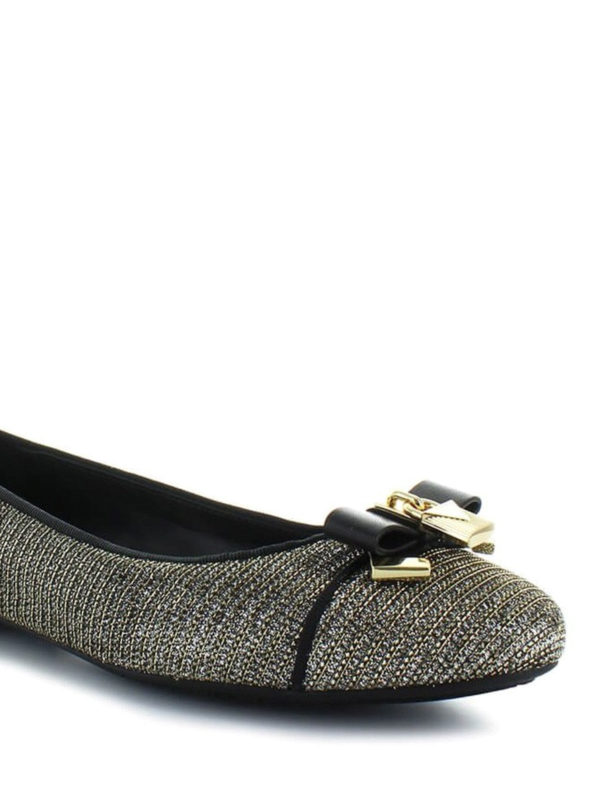 Michael Kors Alice Ballet silver metallic fibre ballerinas
