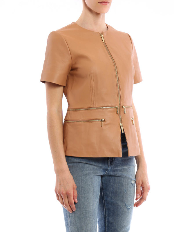 iKRIX MICHAEL KORS: leather jacket - Multi zip leather jacket