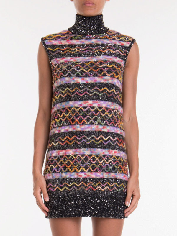 Missoni Sequin embellished wool blend mini dress|MDG00713BK00MOSM30Y