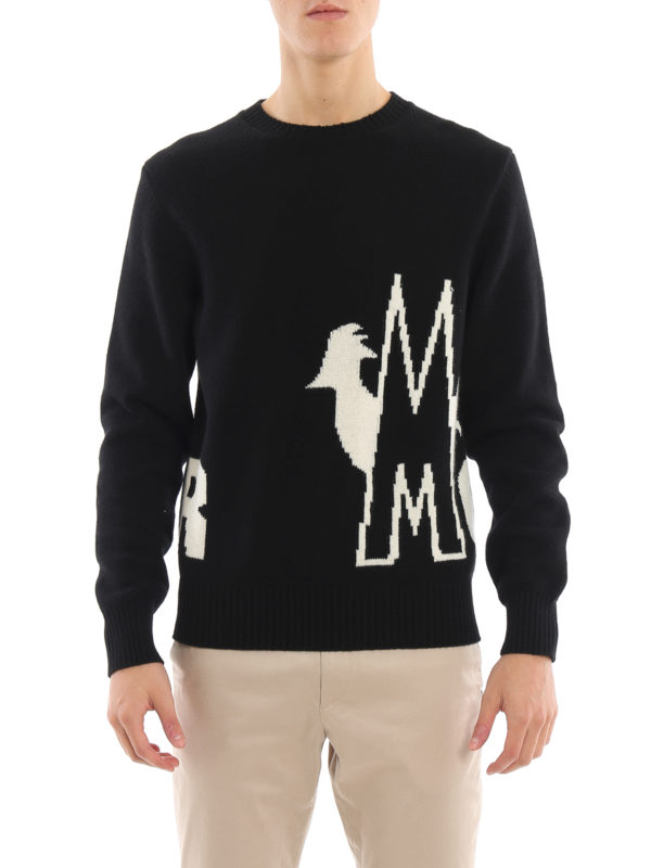 iKRIX MONCLER: maglia collo rotondo - Pull in lana e cashmere con logo intarsiato