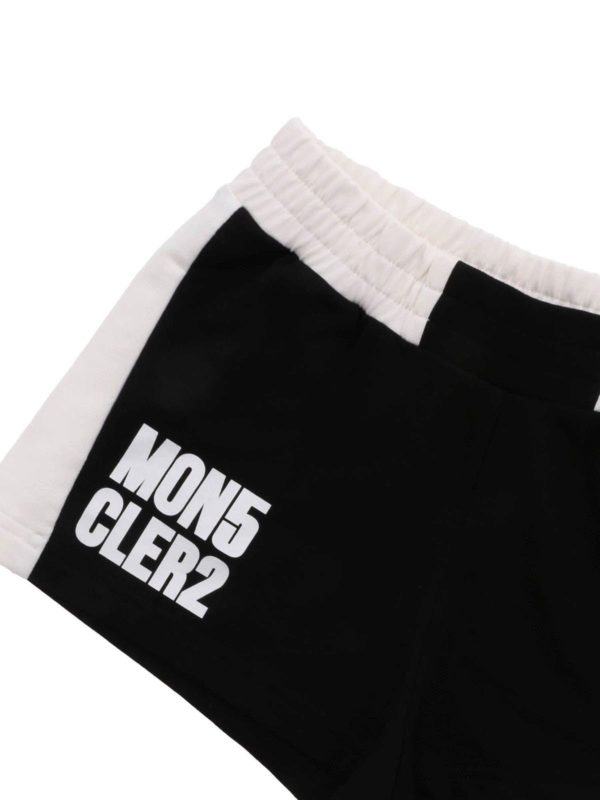 iKRIX MONCLER JR: shorts - Cotton fleece shorts in black and white