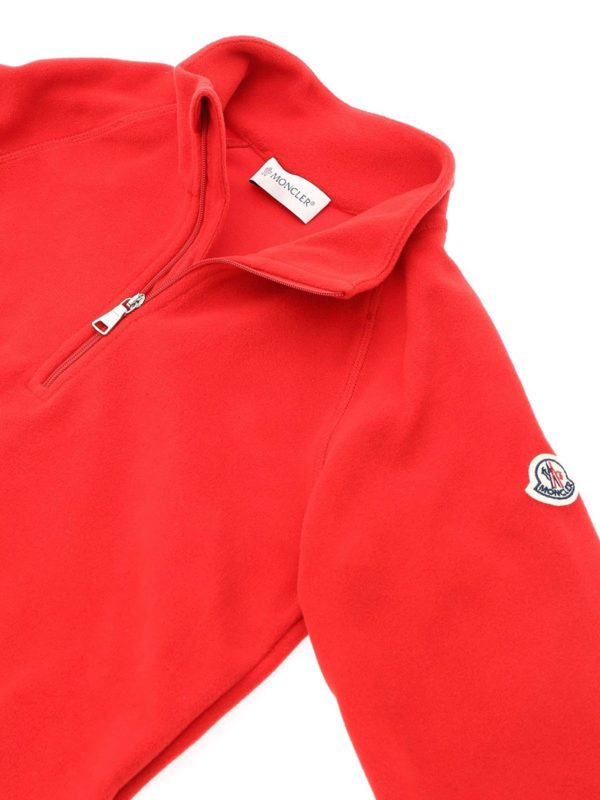 iKRIX MONCLER JR: Sweatshirts & Sweaters - Red fleece sweatshirt with logo