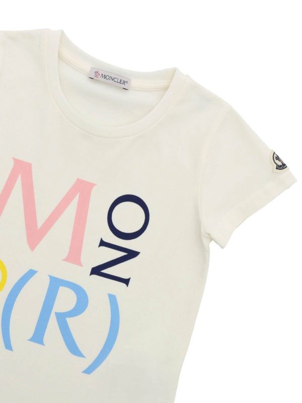 iKRIX MONCLER JR: t-shirt - T-shirt color crema con logo multicolor