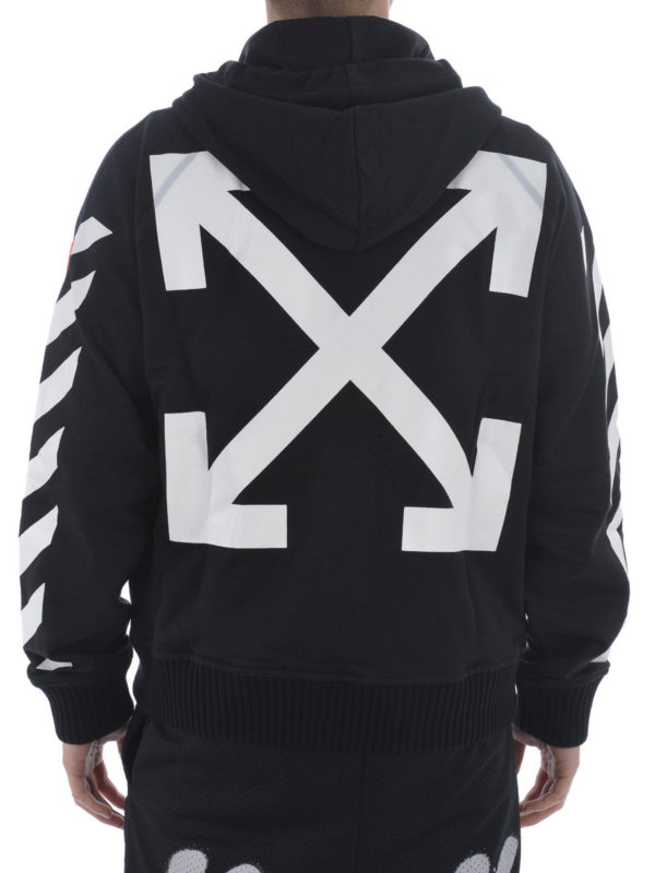 パーカー・フーディ Off-White Black Cotton Sweatshirt Off-White logo-print Cotton Hoodie | Black | FARFETCH