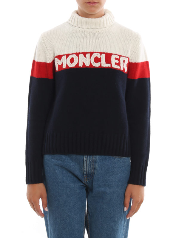 iKRIX MONCLER: maglia a collo alto e polo - Pullover color block con intarsio logo
