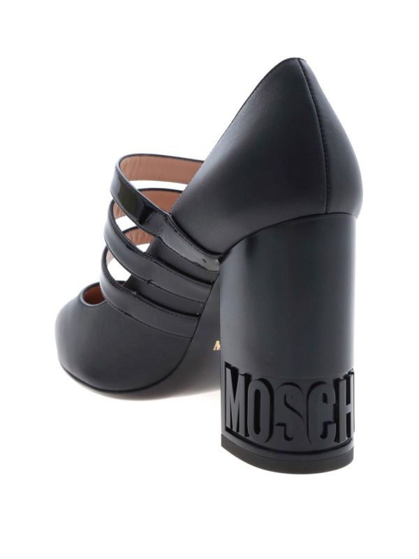 iKRIX MOSCHINO: court shoes - Branded heel pointed toe pumps in black