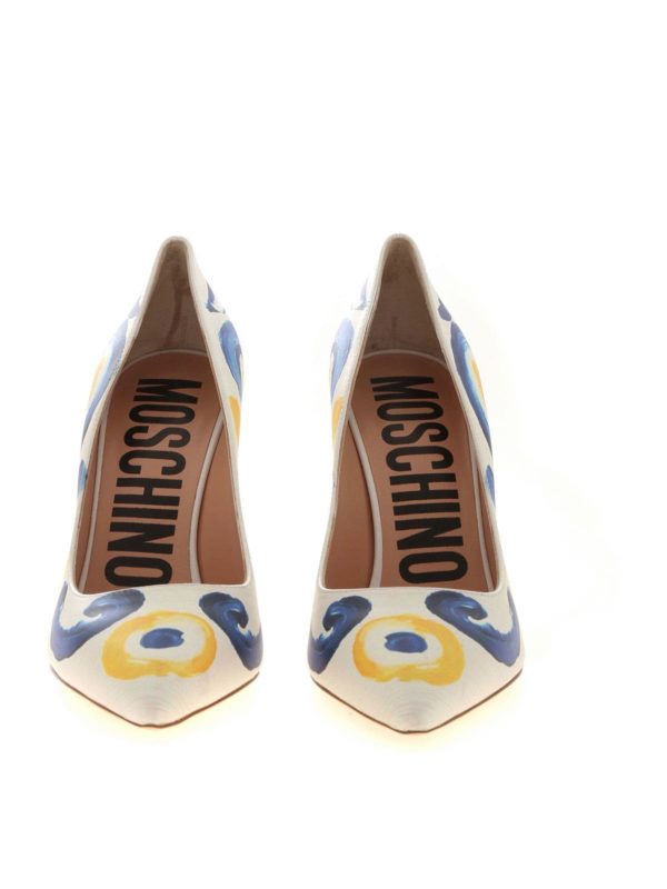 iKRIX MOSCHINO: court shoes - Majolica print pumps in ice color