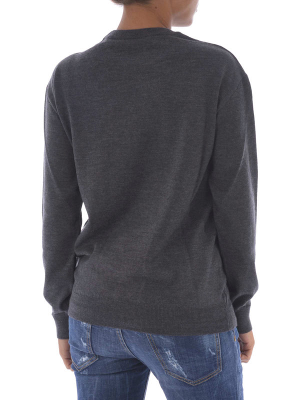 iKRIX MOSCHINO: Suéteres con cuello pico - Transformers Bear - Gris Oscuro