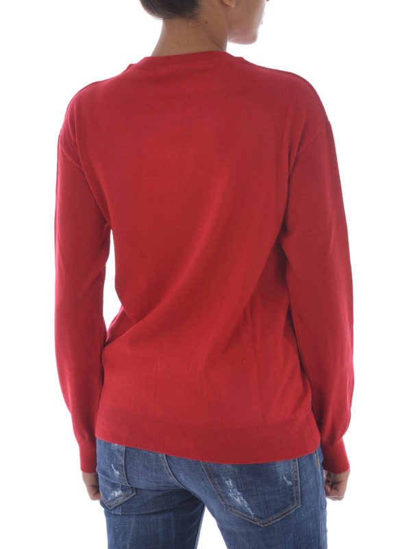 iKRIX MOSCHINO: Strickpullover mit Rundhalsausschnitt - Rundhalspullover - Rot