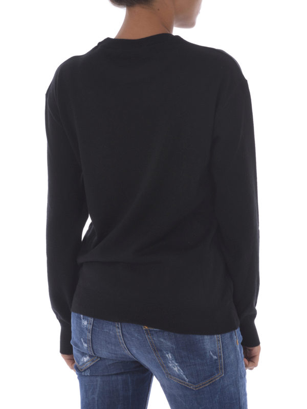 iKRIX MOSCHINO: Suéteres con cuello pico - Transformers Bear - Negro