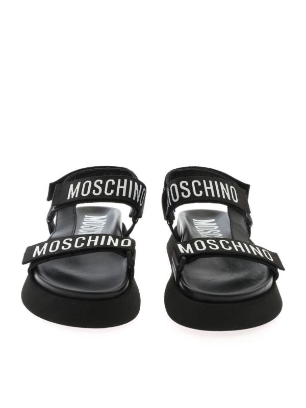 iKRIX MOSCHINO: sandals - Logo Tape sandals in black