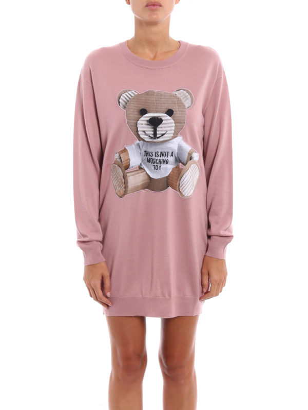 iKRIX MOSCHINO: short dresses - Bear patch knit wool dress
