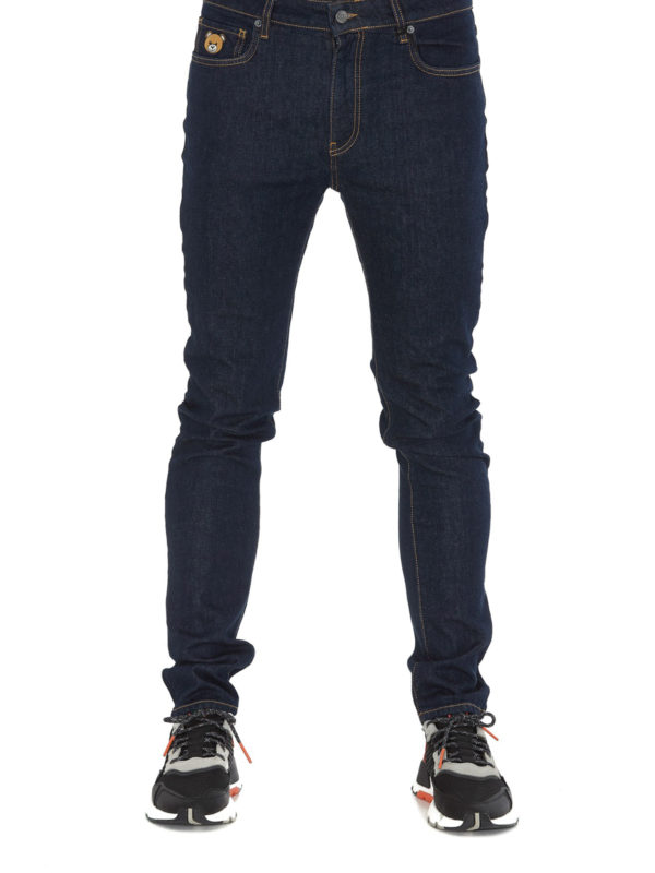 iKRIX MOSCHINO: straight leg jeans - Teddy Bear patch denim jeans