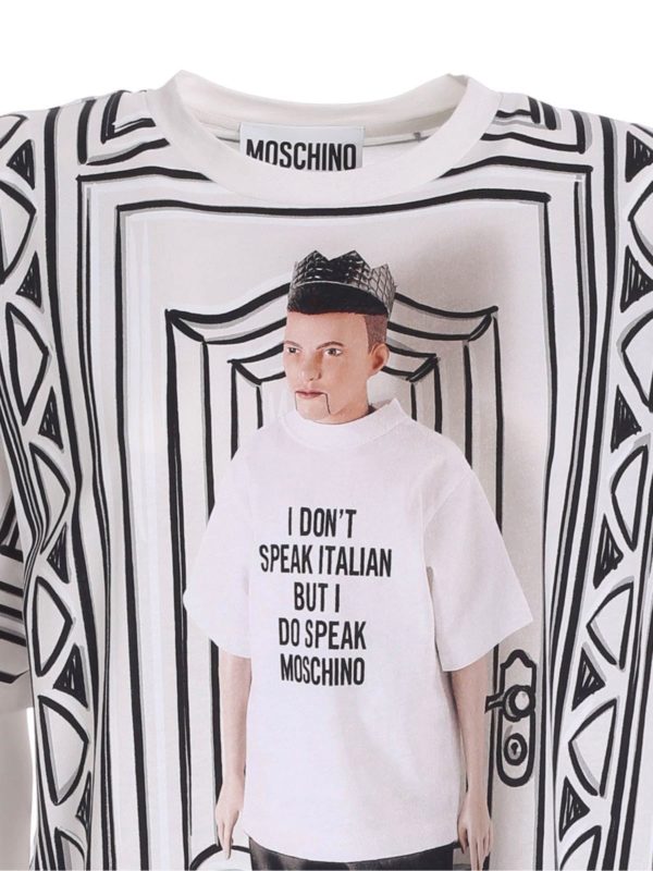 iKRIX MOSCHINO: t-shirts - Printed T-shirt in black and white