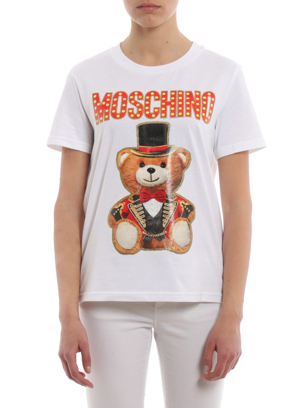 iKRIX MOSCHINO: t-shirts - White Teddy Circus cotton T-shirt