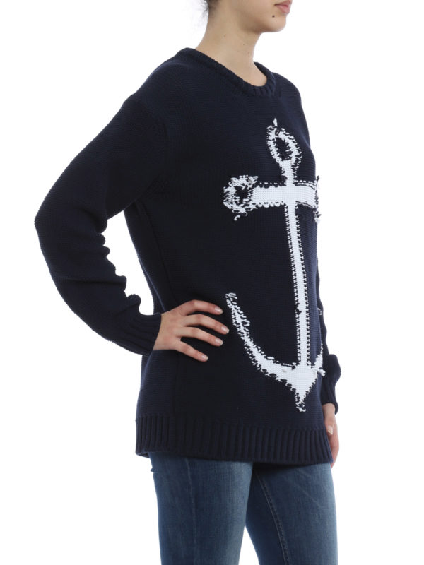 クルーネック N°21 - Anchor detailed sweater - A01075230001 | THEBS
