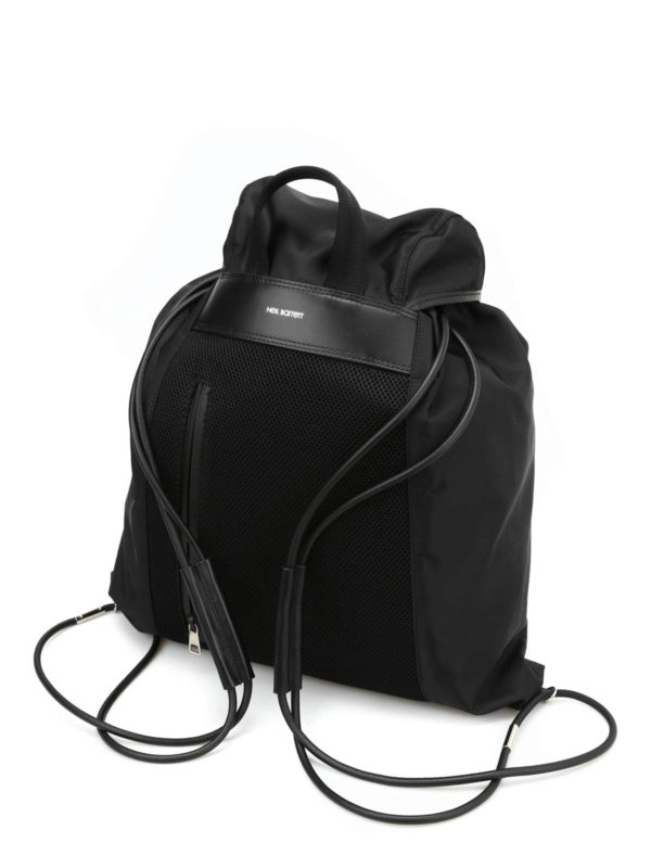iKRIX NEIL BARRETT: backpacks - Bolt print nylon flat backpack