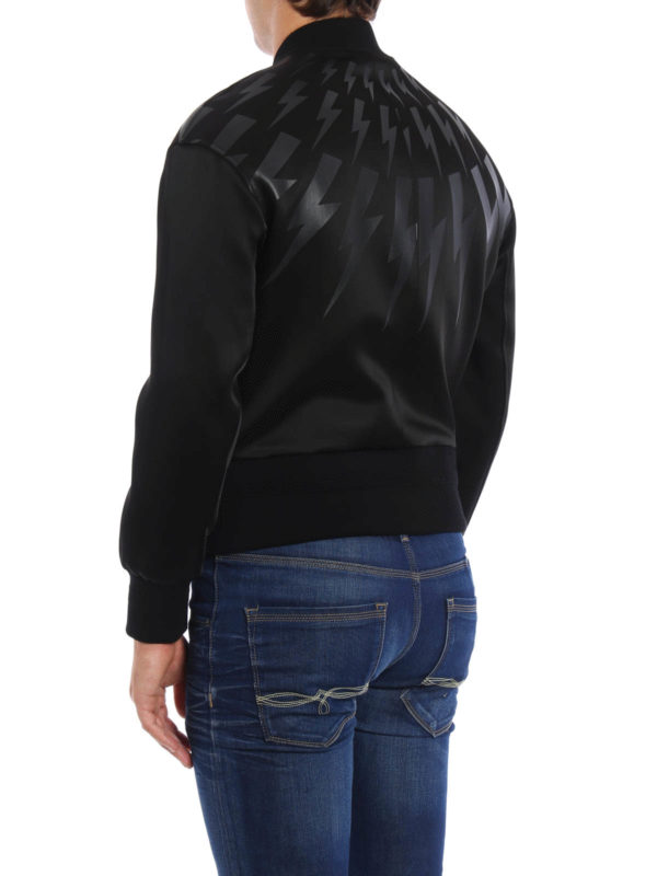iKRIX NEIL BARRETT: bombers - Thunderbolt detailed bomber jacket