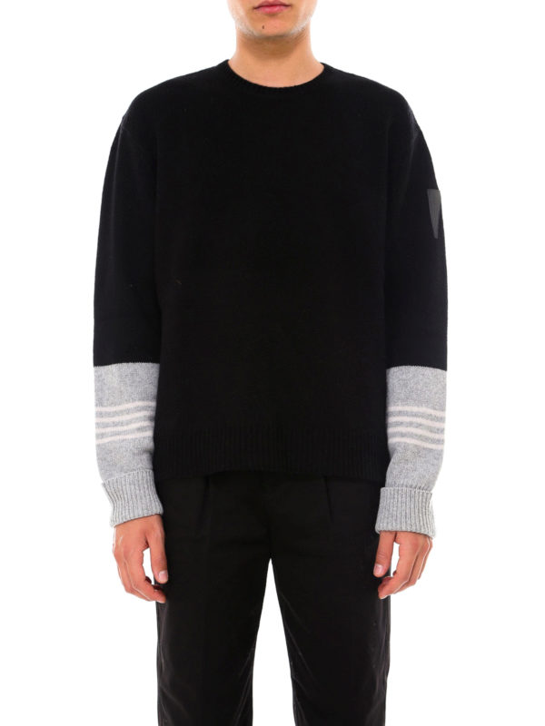 iKRIX NEIL BARRETT: Strickpullover mit Rundhalsausschnitt - Rundhalspullover - Schwarz