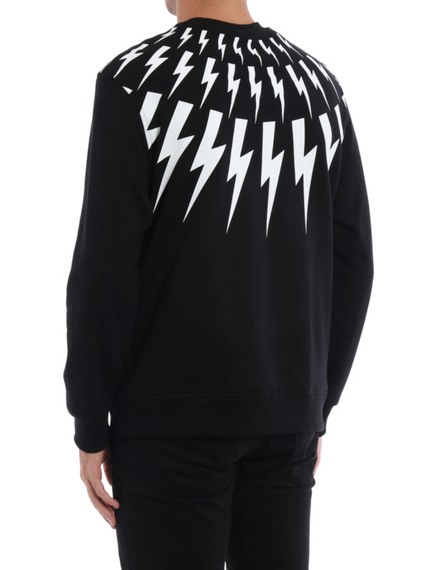 iKRIX NEIL BARRETT: Sweatshirts & Sweaters - Lightning print cotton sweatshirt